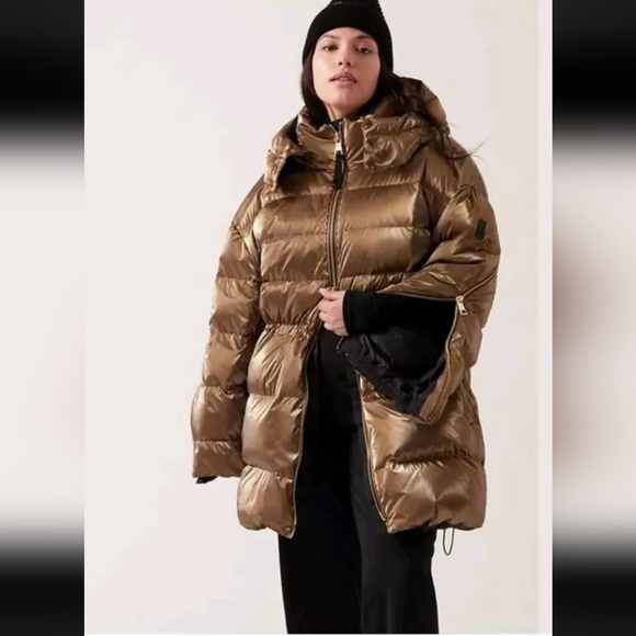 Athleta Alicia Keys Golden Aura Down Puffer Jacket - Picture 2 of 8